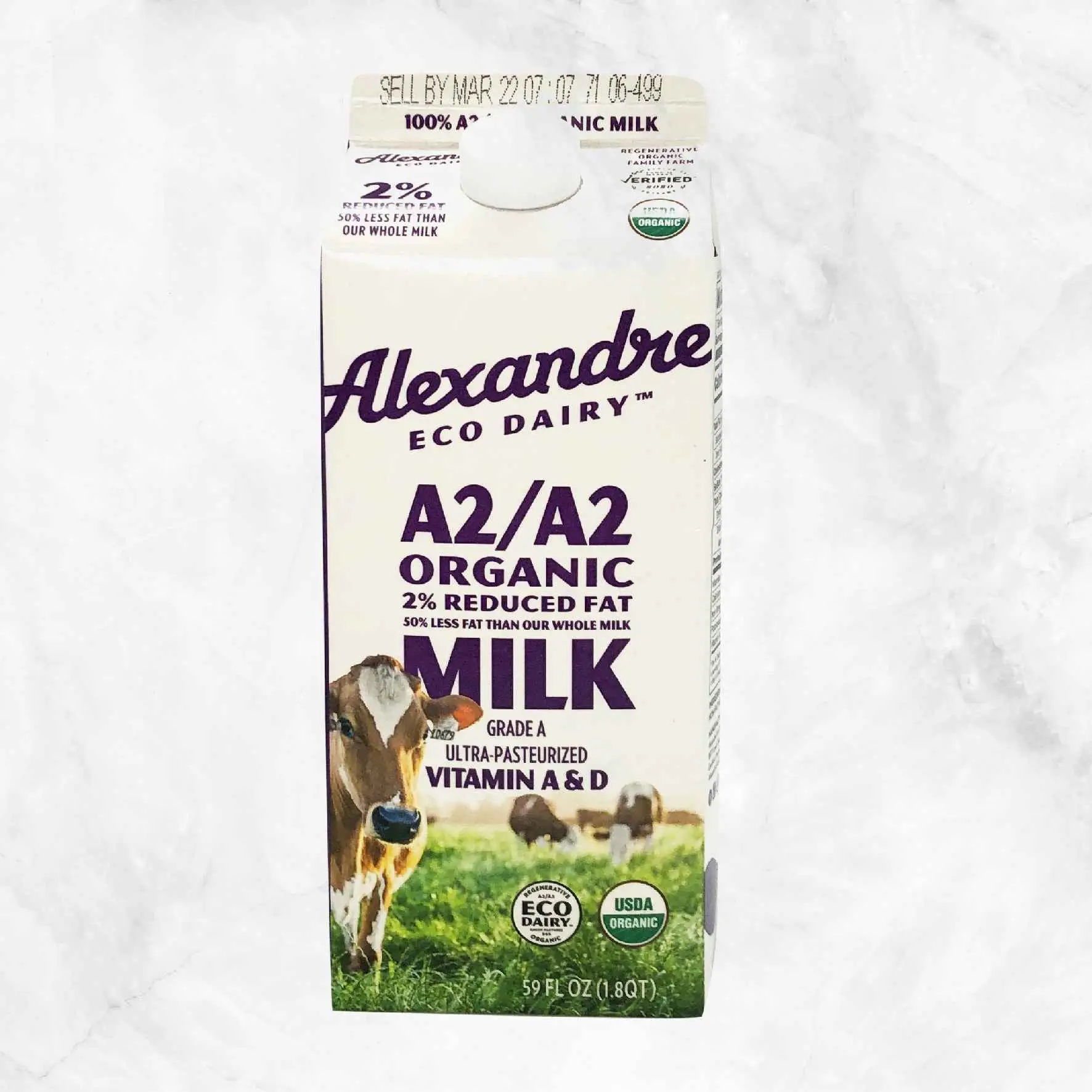 2% Reduced Fat A2/A2 Regenerative UHT Organic Milk Delivery