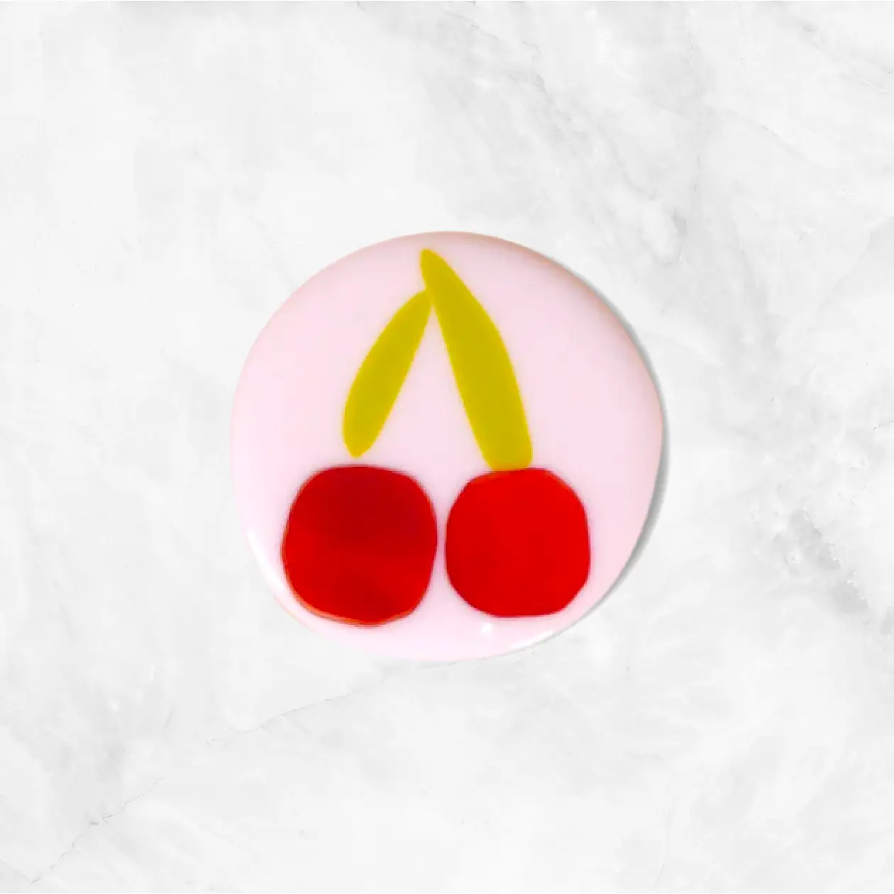 Fruity Glass Coasters - Cherry
