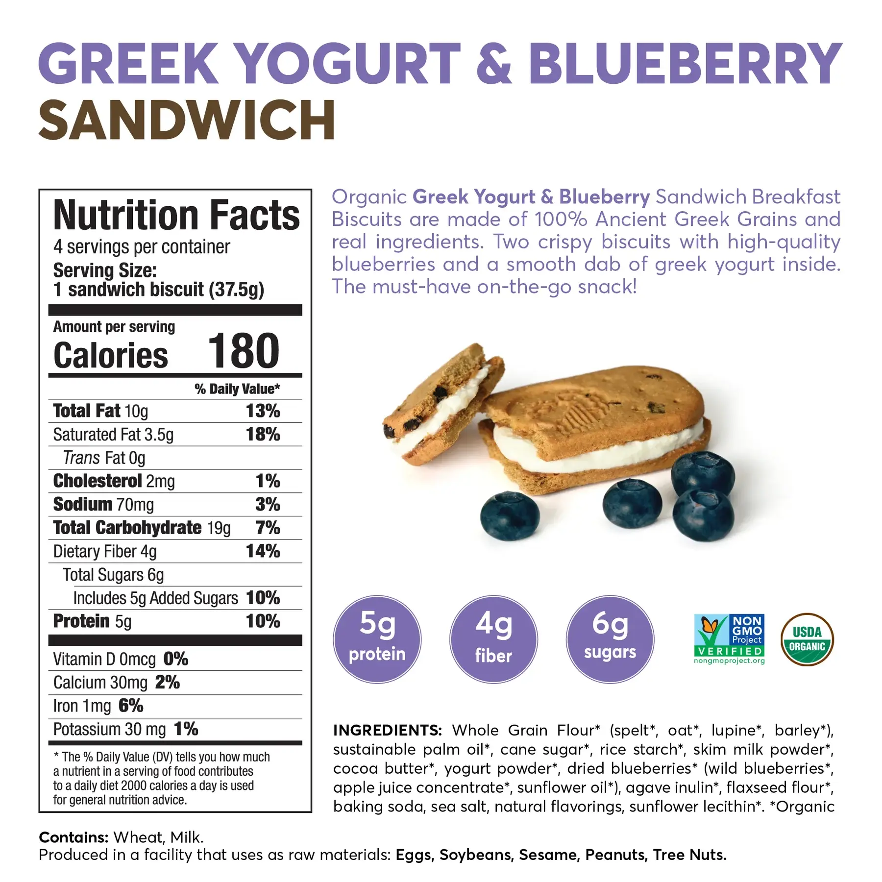 Greek Yogurt & Blueberry Sandwich Delivery