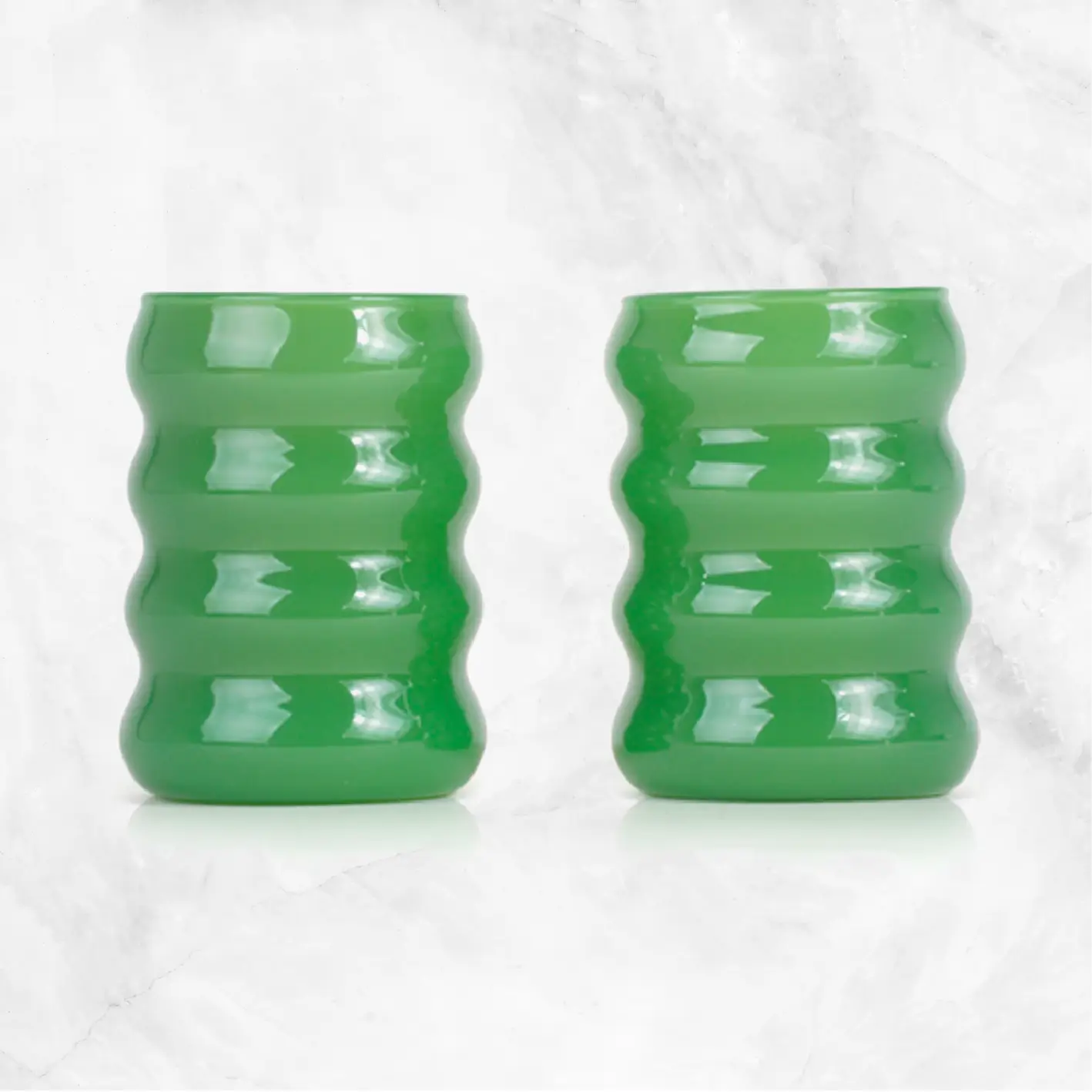 Opaque Ripple Cup Set - Jade
