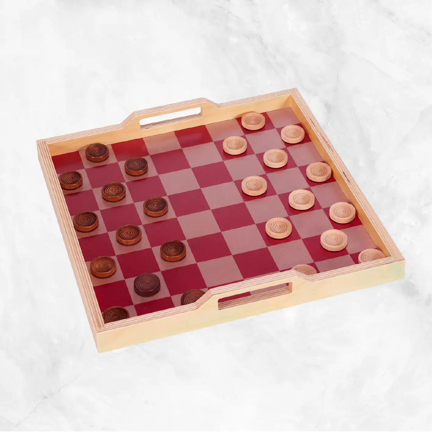 Red/Blush Checker Serving Tray