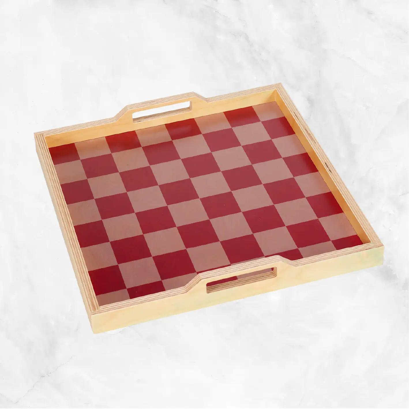 Red/Blush Checker Serving Tray Delivery