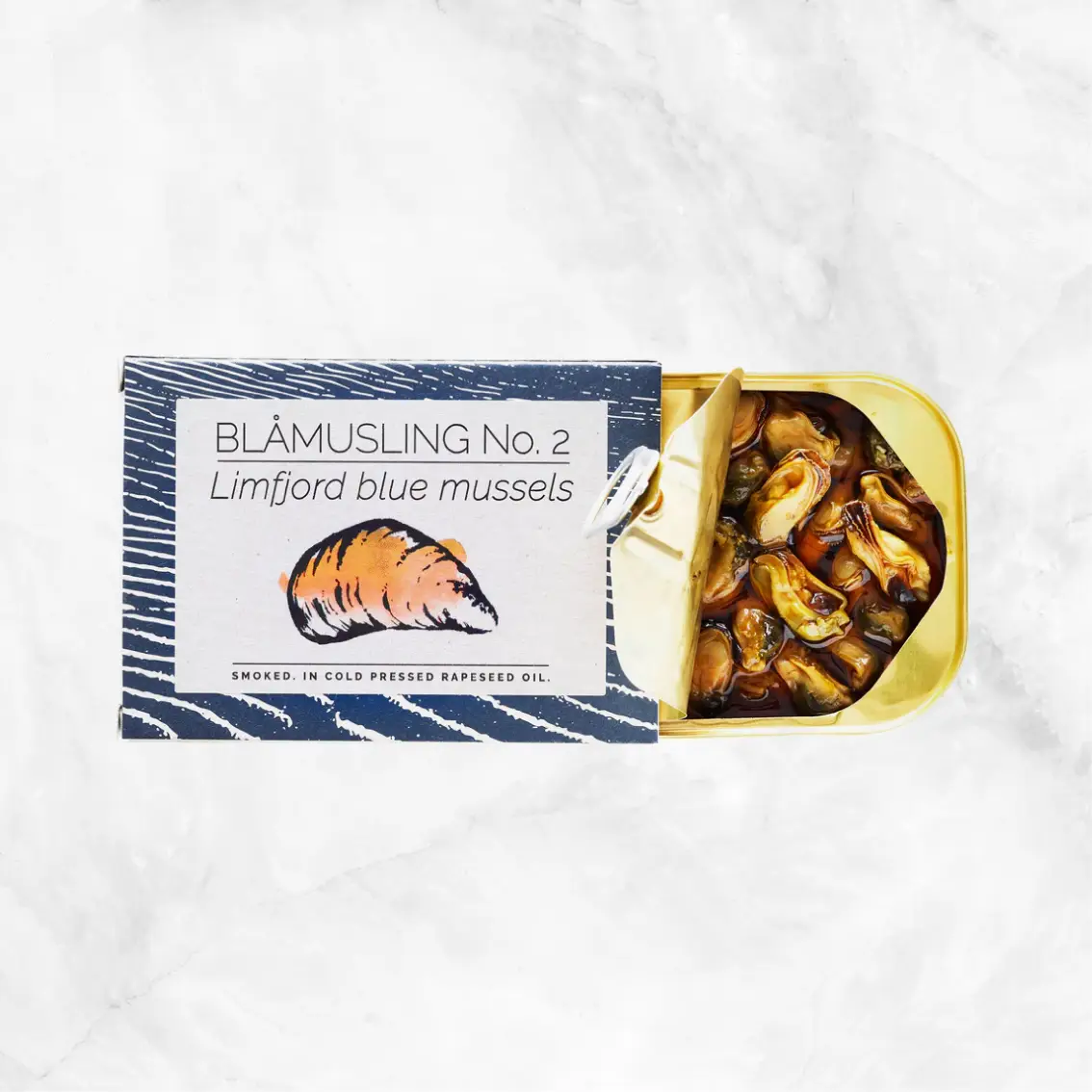 Blåmuslinger No. 2 Limfjord Blue Mussels Smoked in Cold Pressed Rapeseed Oil Delivery