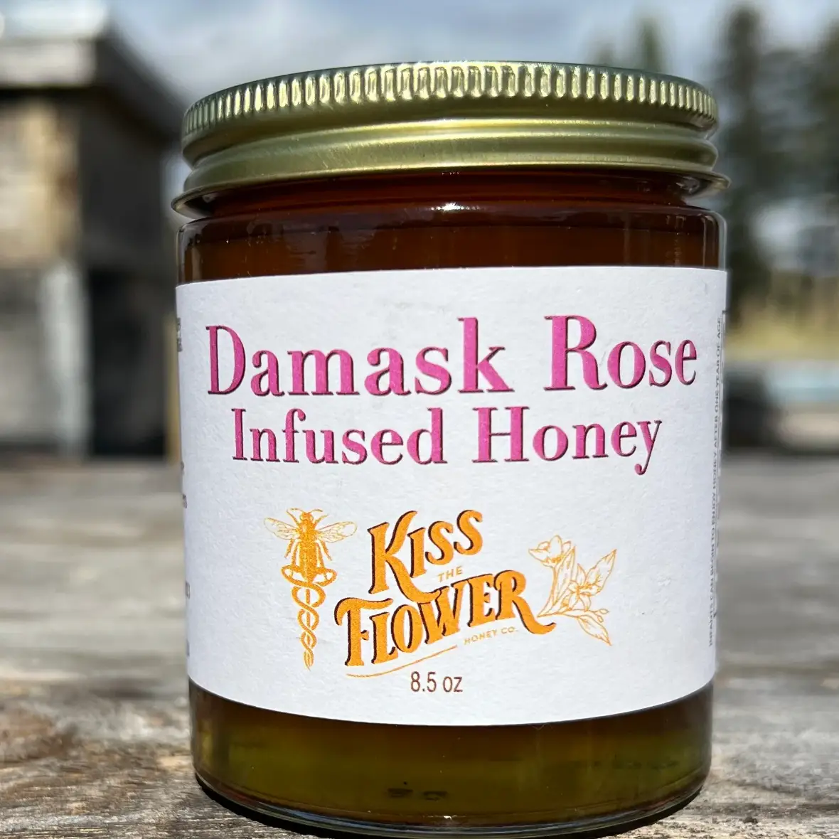 Damask Rose Infused Wildflower Honey