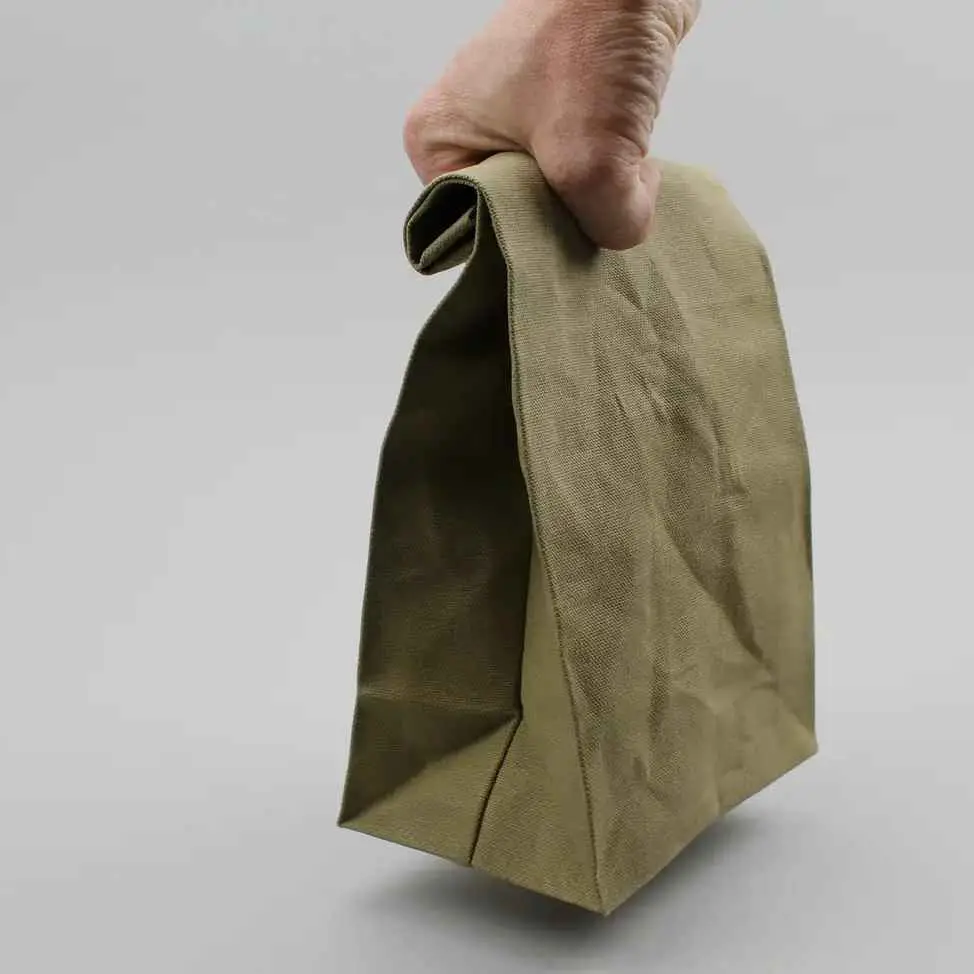 Waxed Brown Bag - Moss Green  Delivery