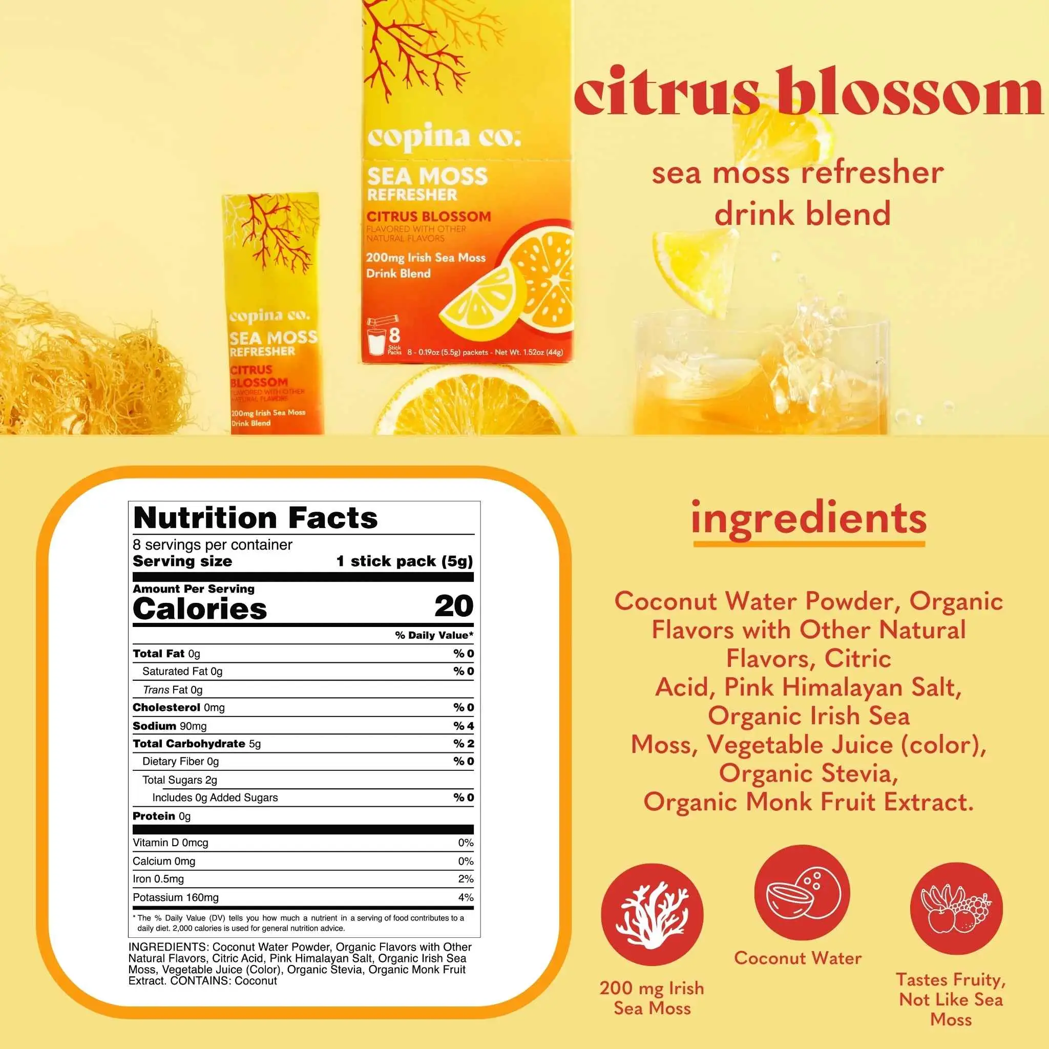 Citrus Blossom Sea Moss Refresher Drink Delivery