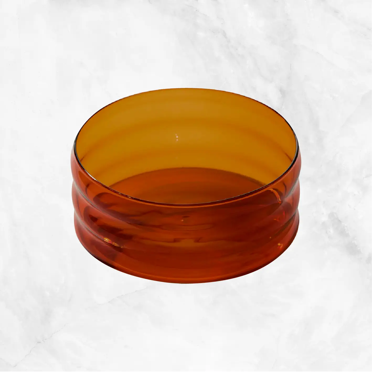 Medium Ripple Bowl - Amber