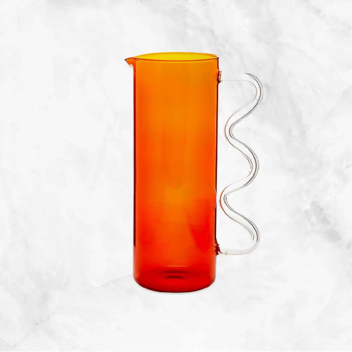 Wave Pitcher - Amber/Clear