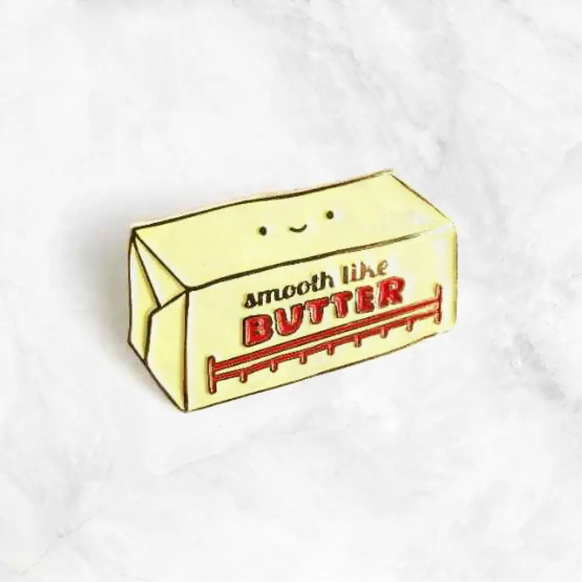 Smooth like Butter Enamel Lapel Pin Delivery