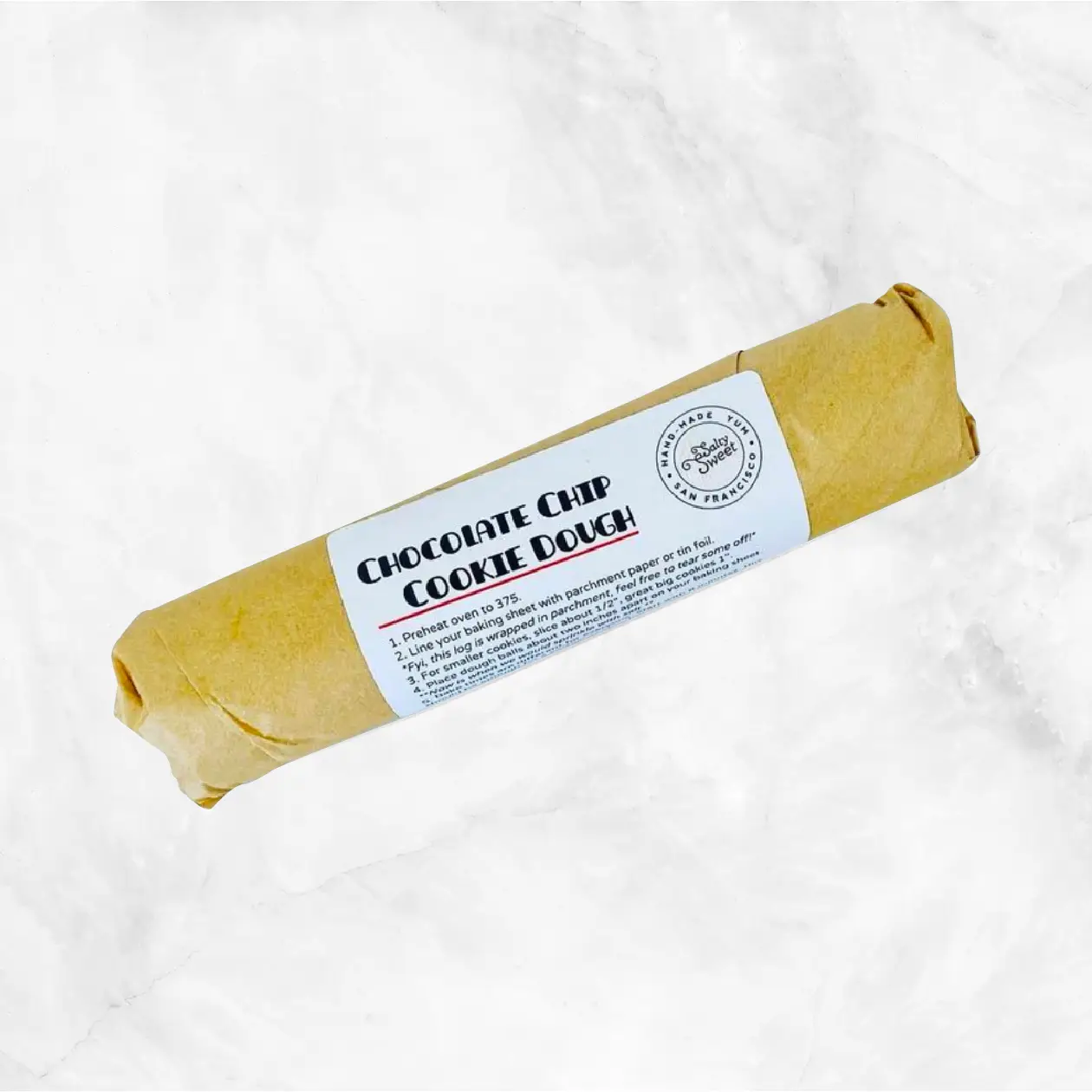 Chocolate Chip Cookie Dough Log - Salty Sweet Delivery