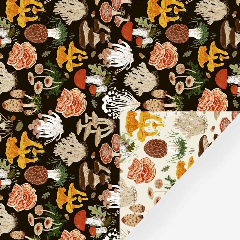 Mushrooms Double Sided Wrapping Paper Delivery