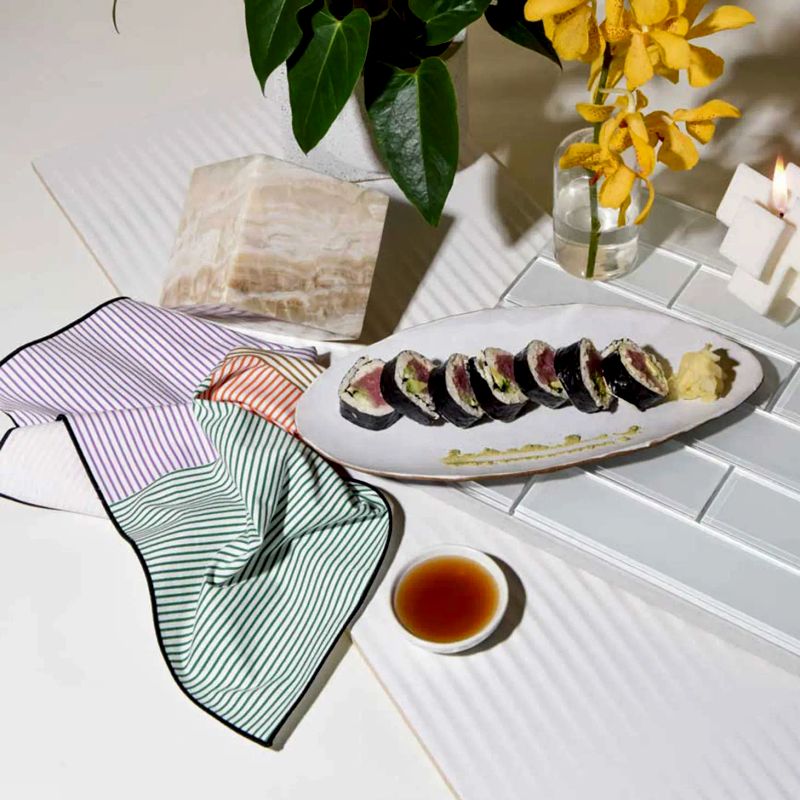 Marfa Stripe Reclaimed Linen Napkins Delivery